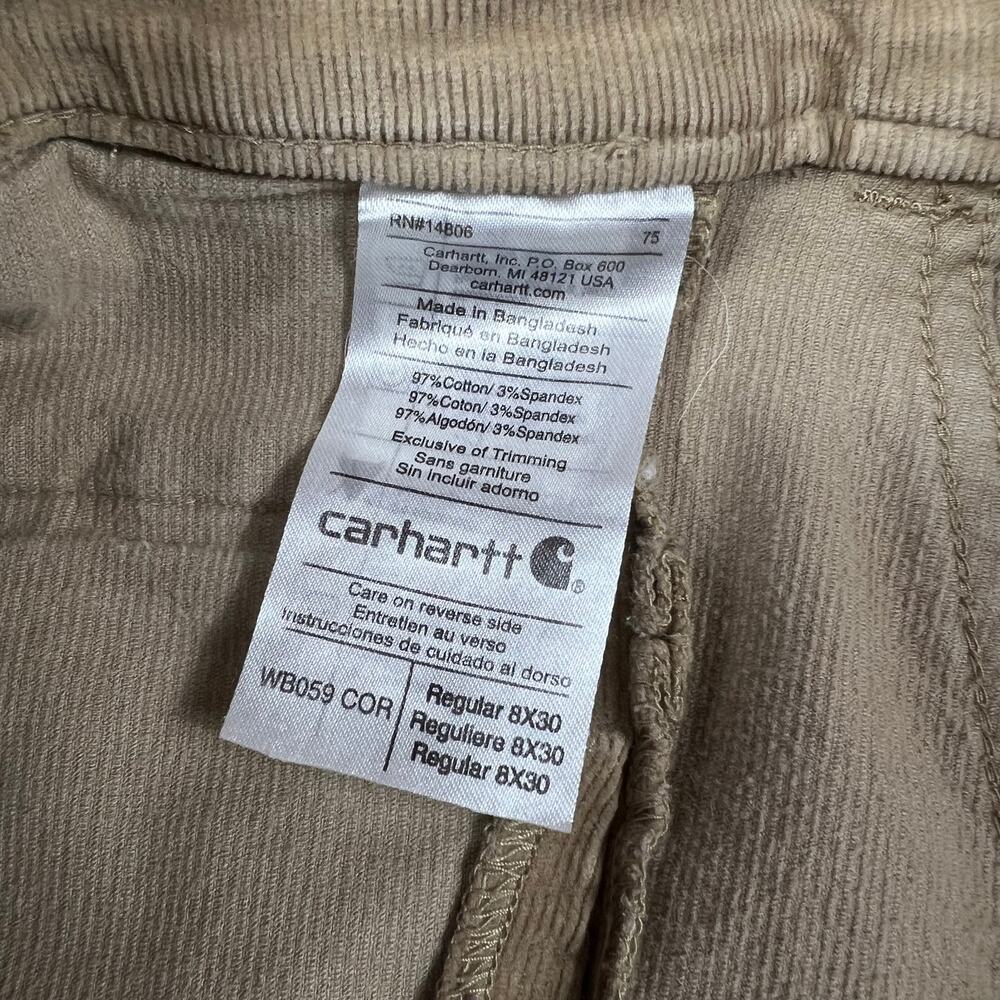 Y2K Carhartt Tan Corduroy Pants Original Fit Flare - Picture 6 of 7